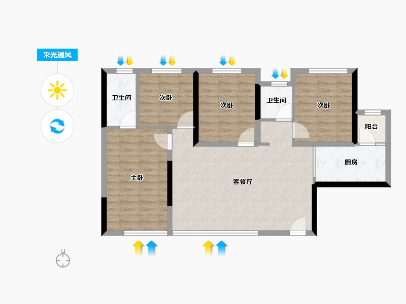 四川省-广安市-和喜御峰-86.40-户型库-采光通风