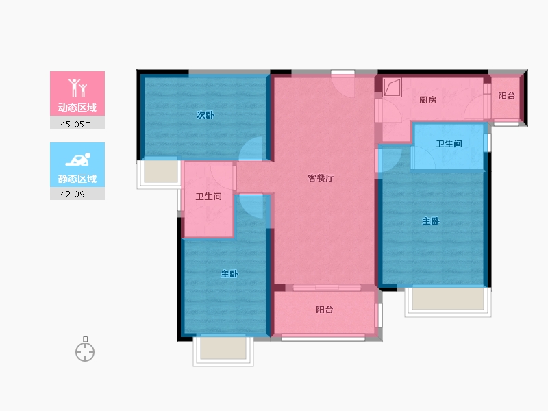 广东省-阳江市-奥园观湖-84.34-户型库-动静分区