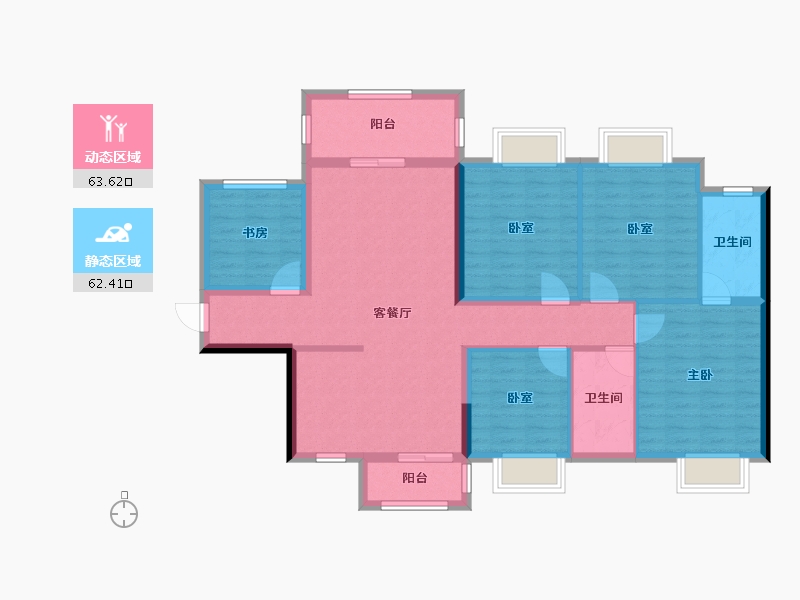 广西壮族自治区-南宁市-南宁茂珑凤岭学府-134.66-户型库-动静分区