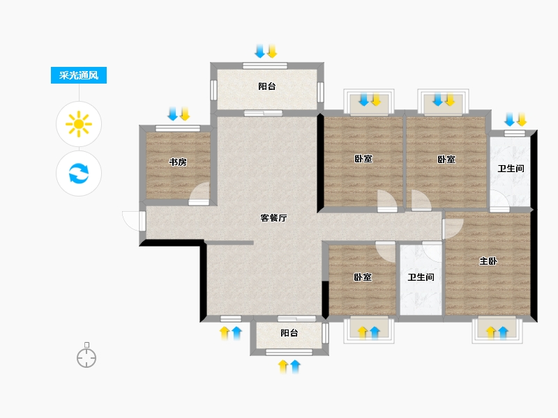 广西壮族自治区-南宁市-南宁茂珑凤岭学府-134.66-户型库-采光通风