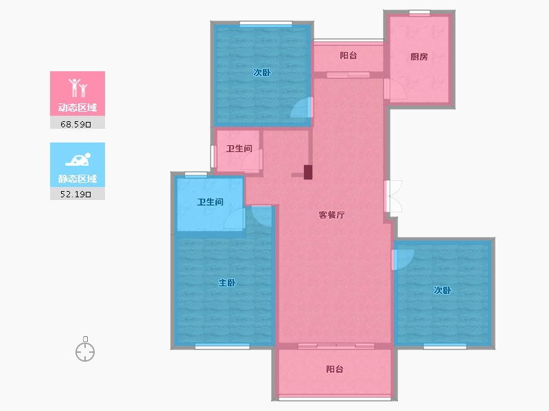 江西省-宜春市-城北佳园东区-107.20-户型库-动静分区