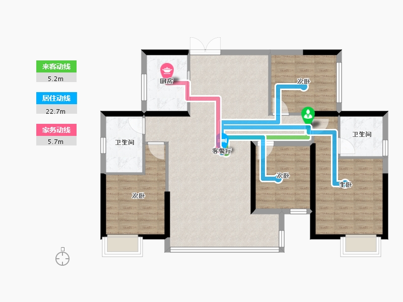 湖南省-郴州市-湖南建工北湖名著-113.02-户型库-动静线