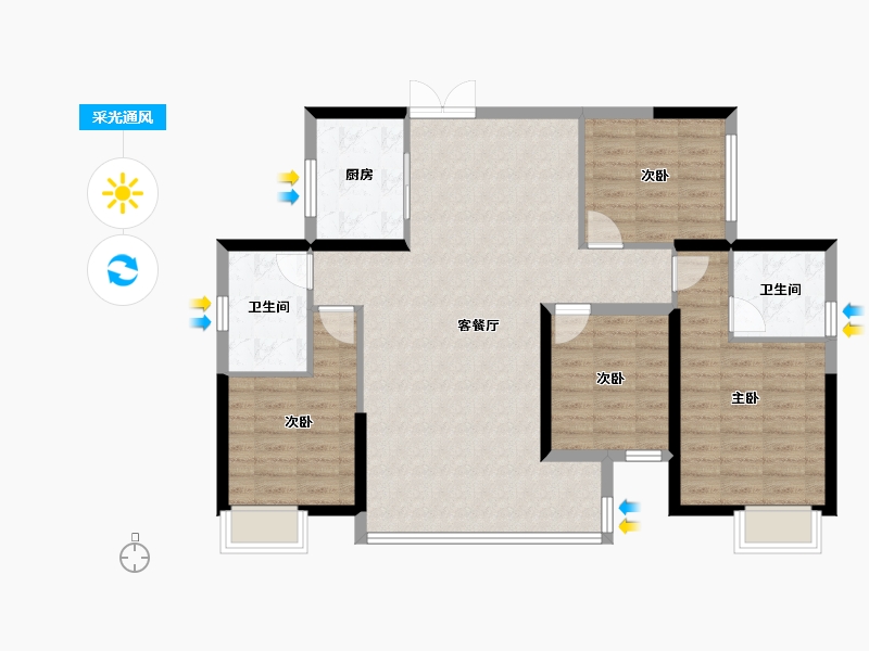 湖南省-郴州市-湖南建工北湖名著-113.02-户型库-采光通风