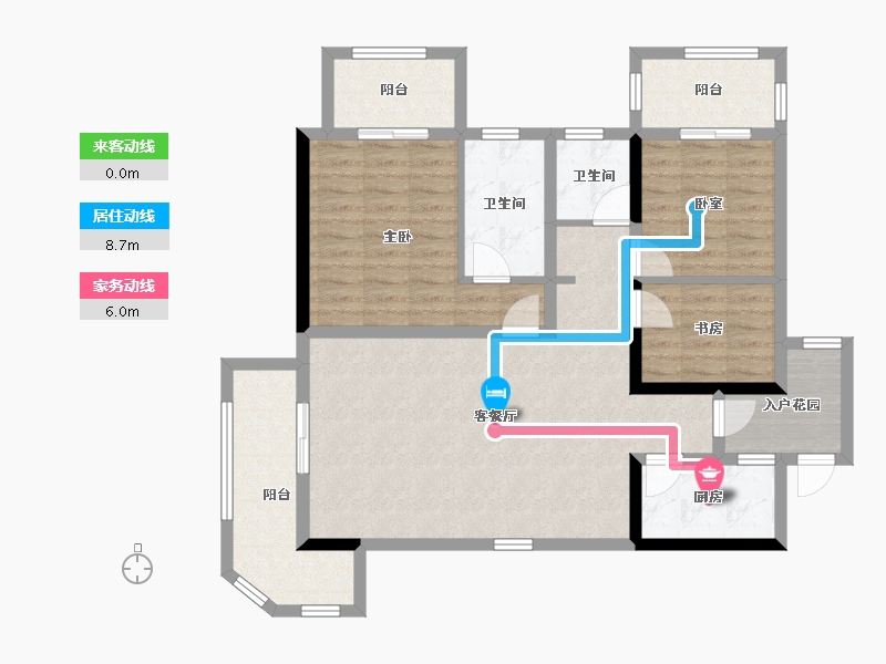 广西壮族自治区-南宁市-北港御江台-96.00-户型库-动静线