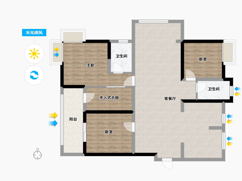 江苏省-南通市-保利香槟国际-118.40-户型库-采光通风