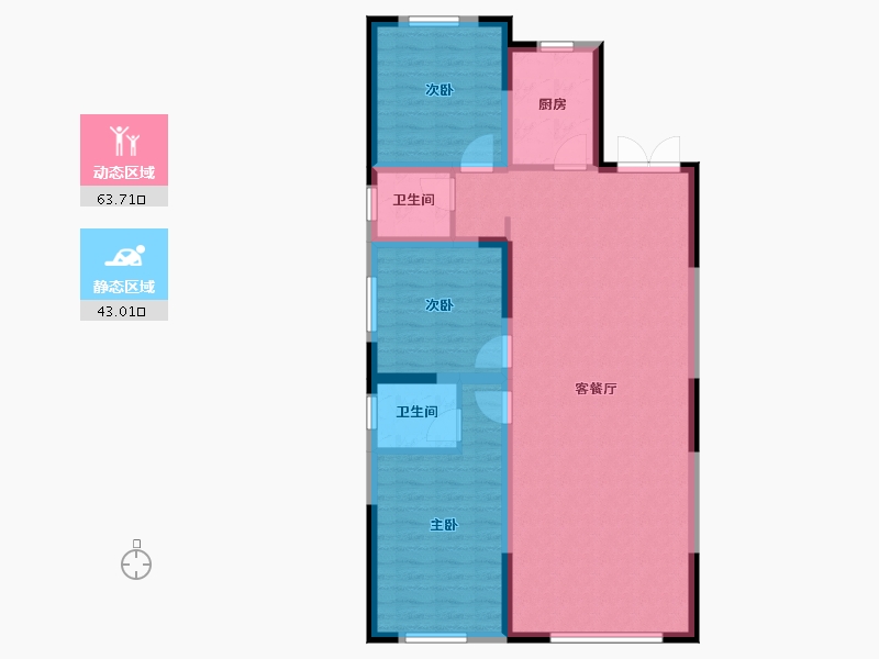 内蒙古自治区-通辽市-龙祥丽水-106.85-户型库-动静分区