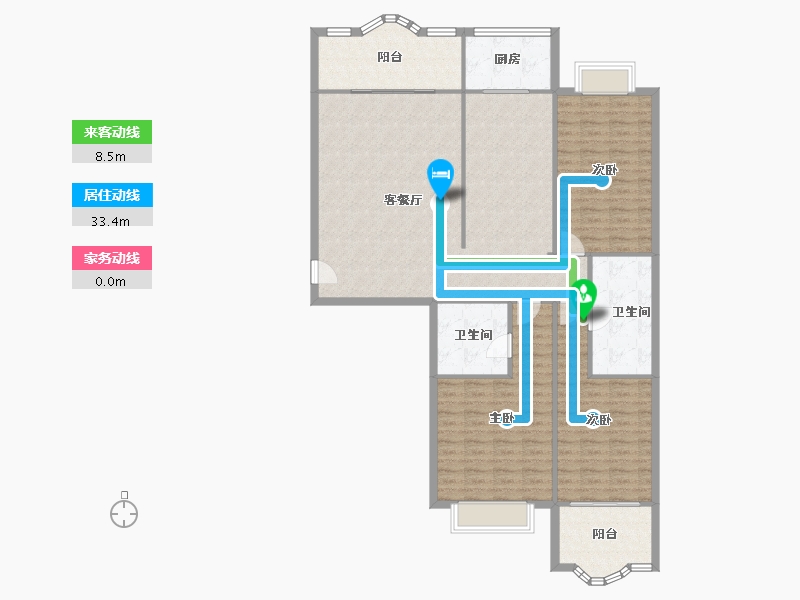 陕西省-西安市-盛世华庭-131.20-户型库-动静线