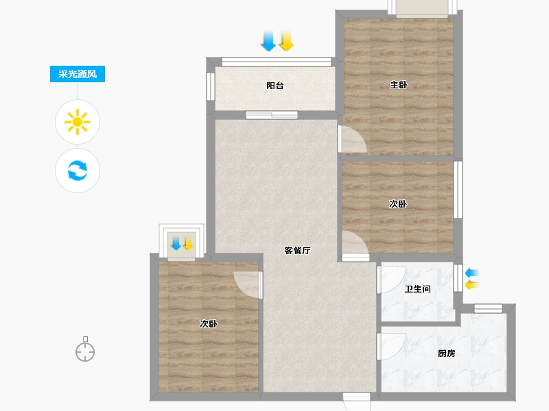 湖北省-孝感市-春尚小区-92.00-户型库-采光通风