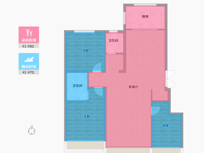 黑龙江省-佳木斯市-伟业悦府-106.00-户型库-动静分区