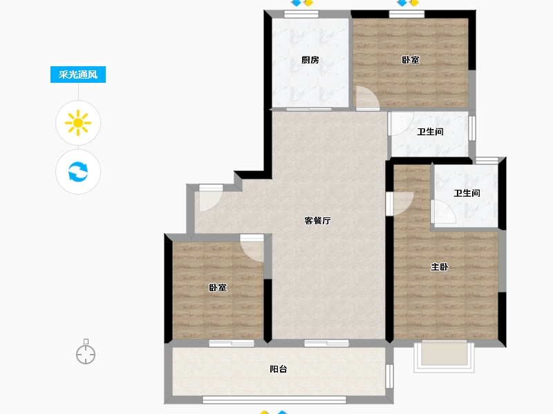 河南省-鹤壁市-淇县凤起朝歌-97.19-户型库-采光通风