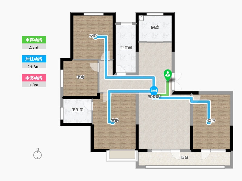 山东省-青岛市-远洋繁花里-128.67-户型库-动静线