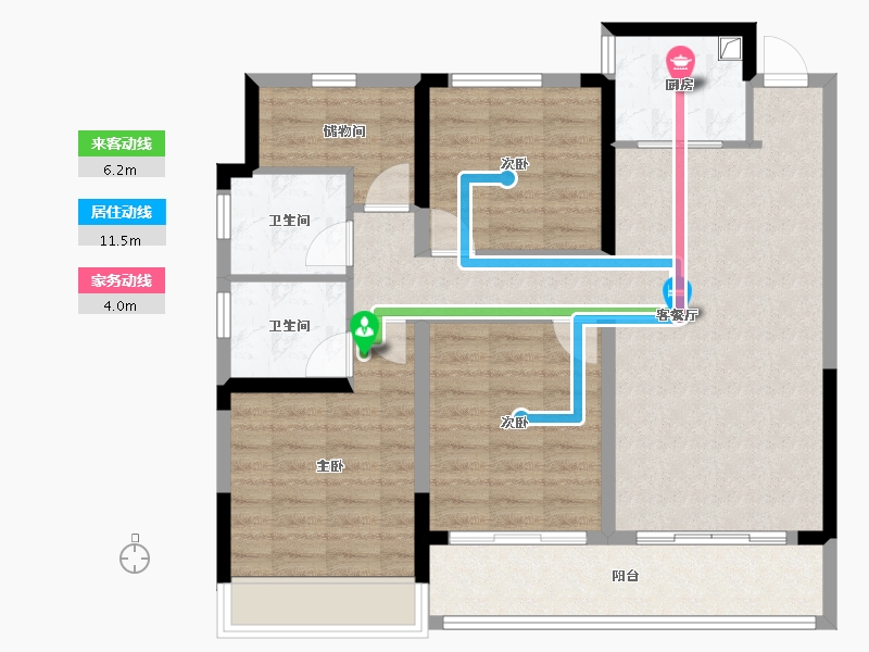 浙江省-温州市-荣安汇学府-90.95-户型库-动静线