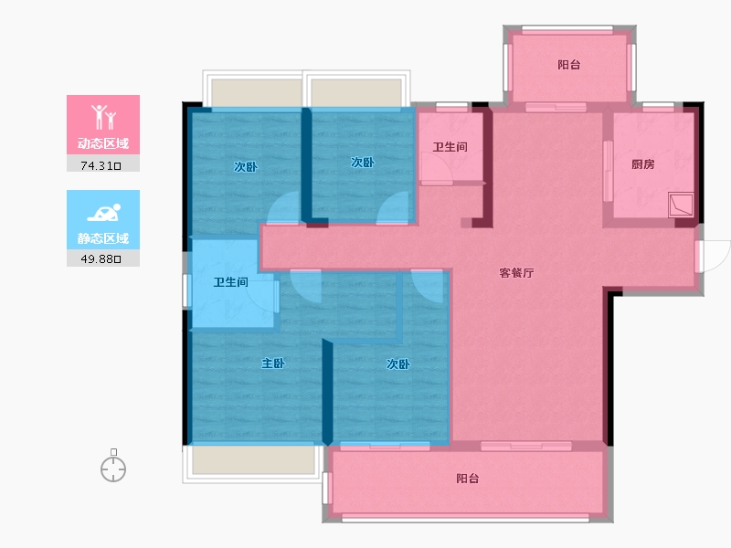 湖南省-长沙市-国欣向荣府三期-111.20-户型库-动静分区