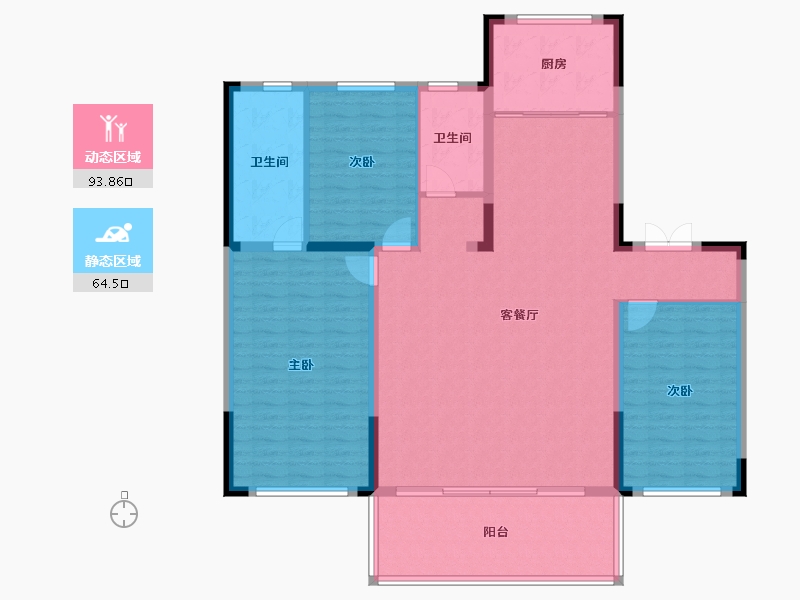 辽宁省-盘锦市-天玺东城-145.58-户型库-动静分区