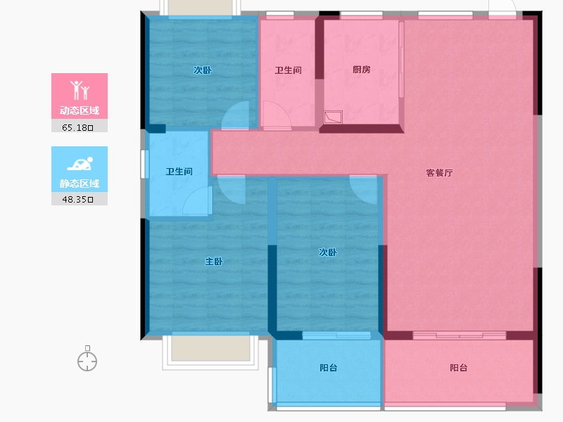 湖北省-襄阳市-幸福尚品-102.44-户型库-动静分区