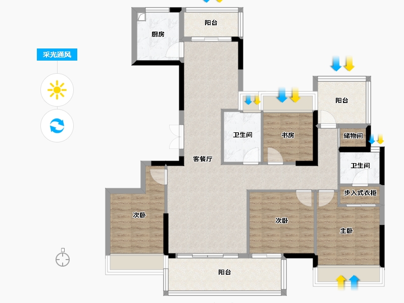 广东省-惠州市-南山壹号-126.00-户型库-采光通风