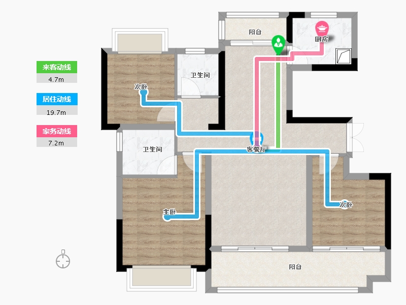 江西省-吉安市-聚福·文峰壹品-95.20-户型库-动静线