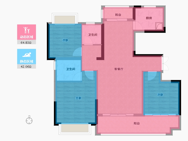 江西省-吉安市-聚福·文峰壹品-95.20-户型库-动静分区