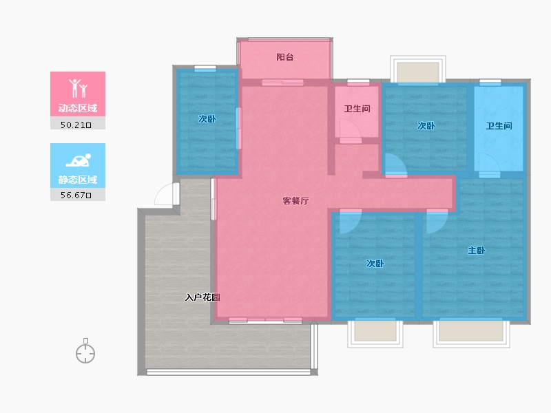 湖南省-永州市-华申奥运公园-104.00-户型库-动静分区