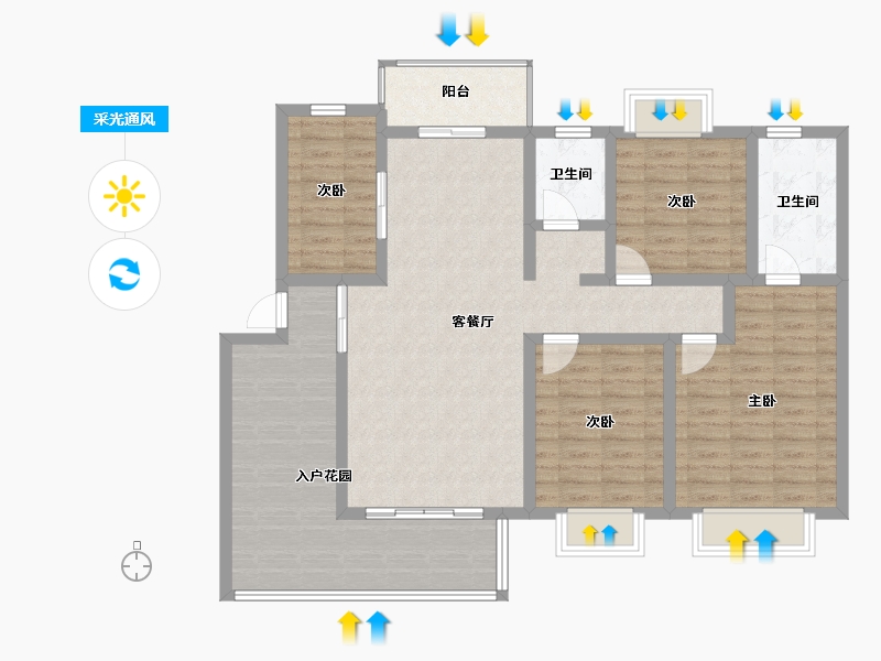 湖南省-永州市-华申奥运公园-104.00-户型库-采光通风