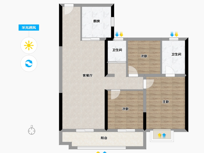 山东省-德州市-星河公园-92.89-户型库-采光通风