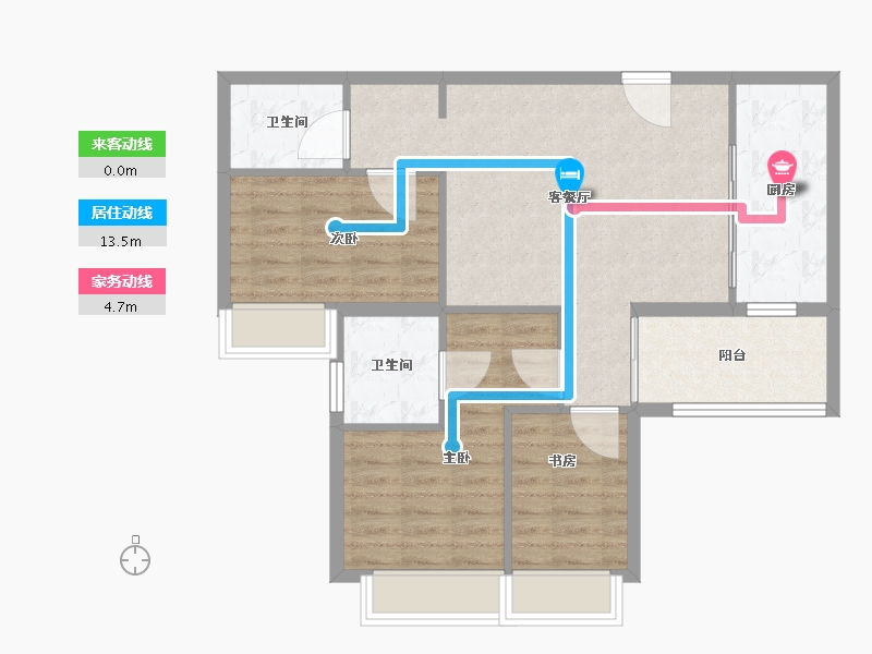 上海-上海市-捷城国际公寓-81.60-户型库-动静线