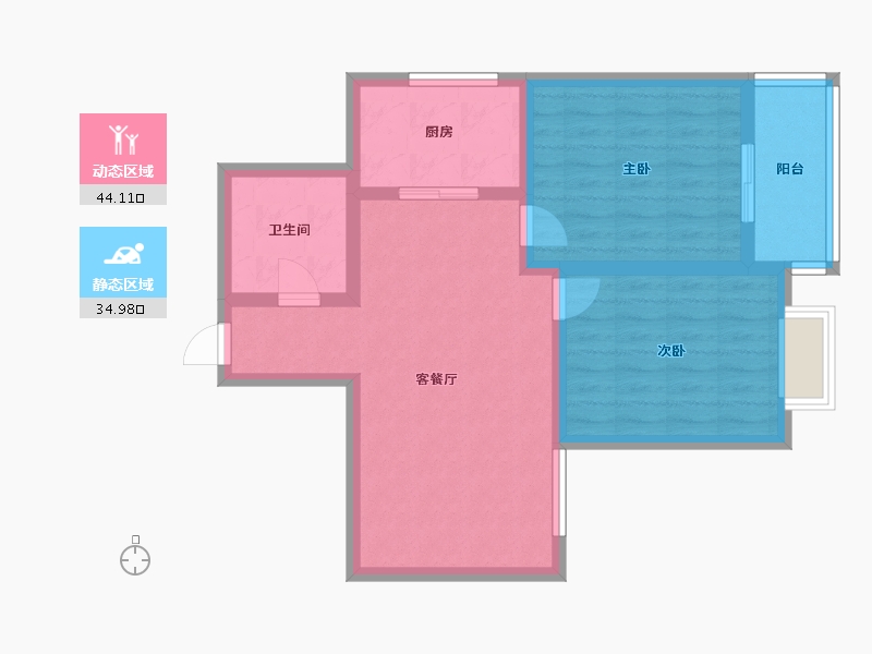 陕西省-西安市-高速太白锦苑-75.20-户型库-动静分区