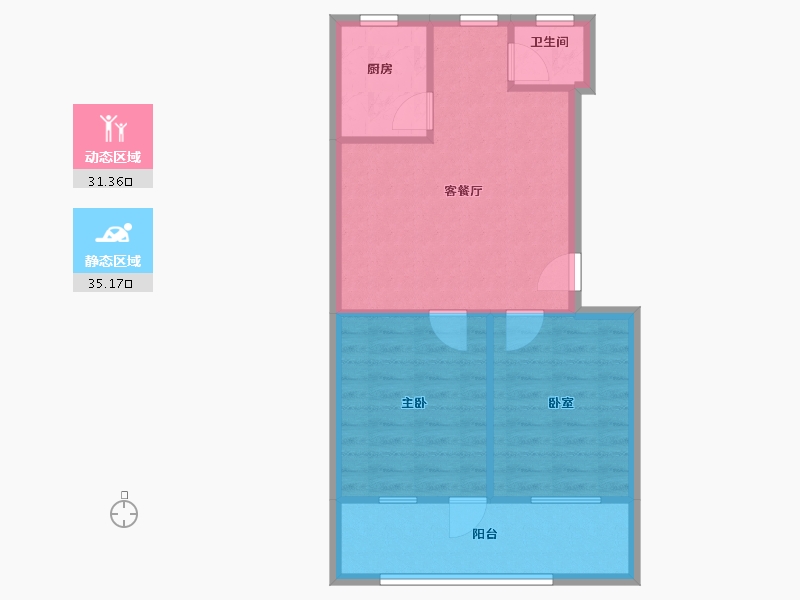 湖南省-长沙市-湘绣研究所宿舍南院-63.51-户型库-动静分区