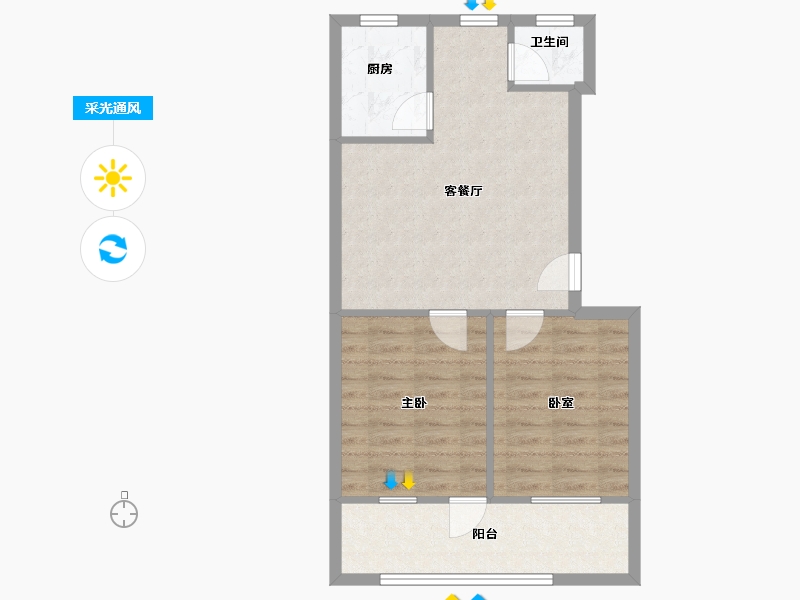 湖南省-长沙市-湘绣研究所宿舍南院-63.51-户型库-采光通风