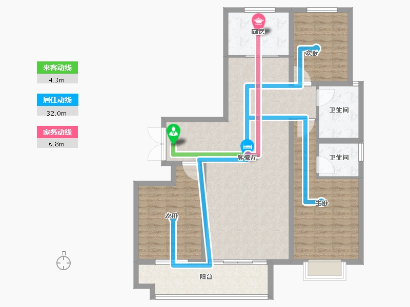 山东省-临沂市-宇光陶然里-118.00-户型库-动静线