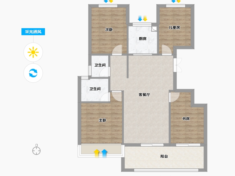 浙江省-丽水市-半湾源头山居-89.18-户型库-采光通风