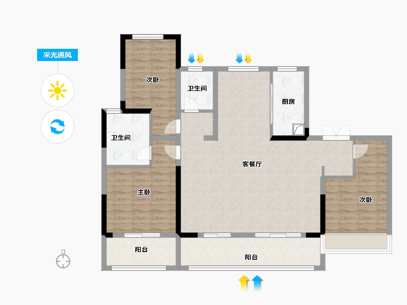 河南省-周口市-展图悦龙湾-120.00-户型库-采光通风