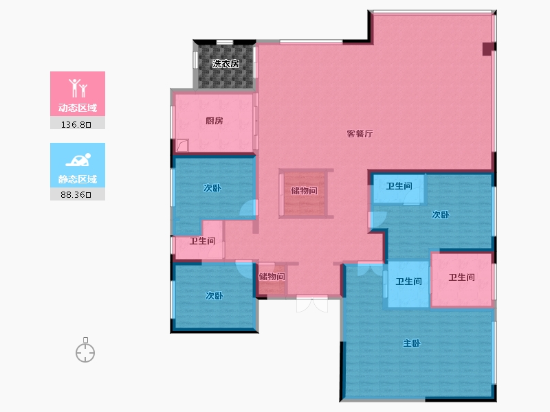 宁夏回族自治区-银川市-阅海锦绣-212.00-户型库-动静分区