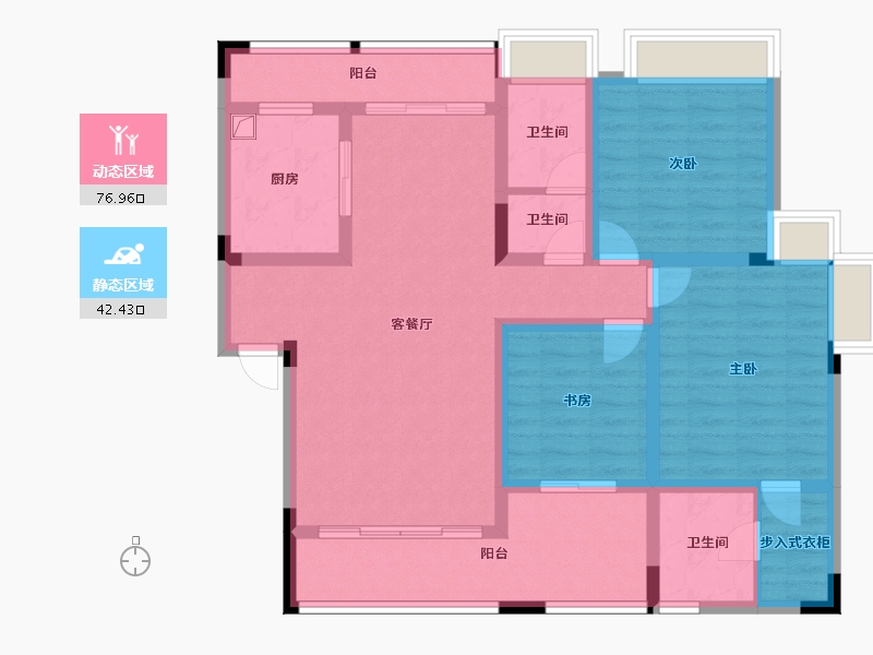 四川省-泸州市-锦绣山水五期-124.00-户型库-动静分区