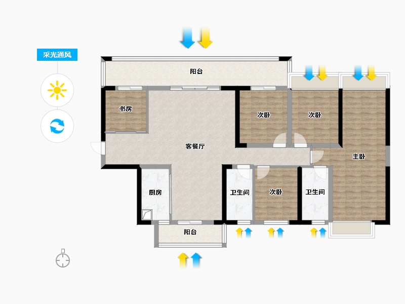 广西壮族自治区-钦州市-绿地交投白石湖-180.00-户型库-采光通风