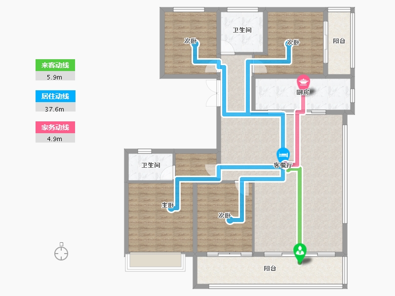 山西省-临汾市-功臣御苑小区-160.00-户型库-动静线