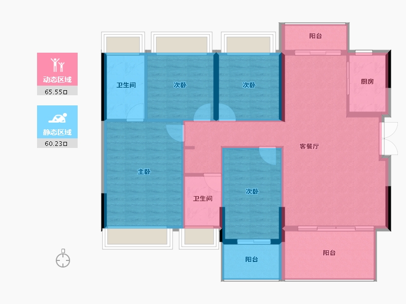 广东省-清远市-盈丰公园上城-105.84-户型库-动静分区