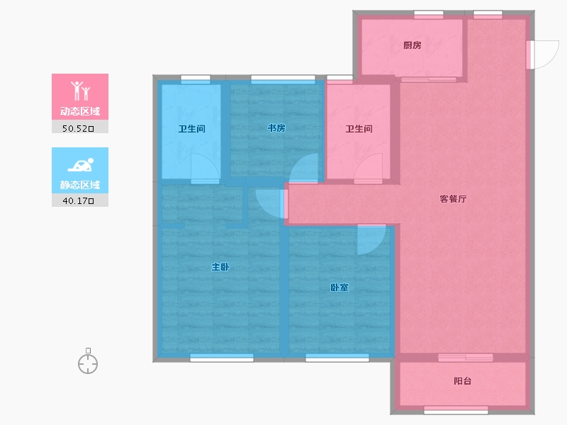 黑龙江省-牡丹江市-保利江山悦-104.80-户型库-动静分区