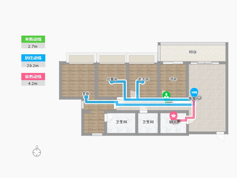 广东省-广州市-力程建设增城山水合悦花园项目-105.60-户型库-动静线