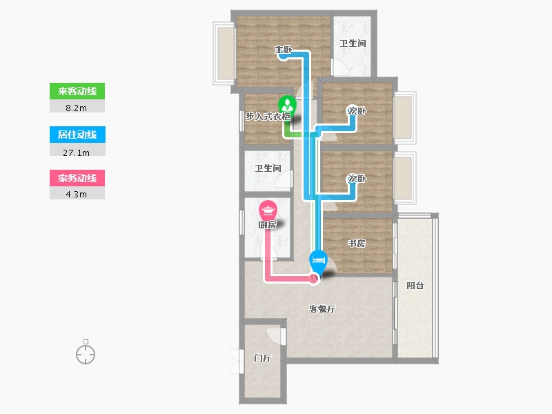 广东省-广州市-力程建设增城山水合悦花园项目-105.60-户型库-动静线