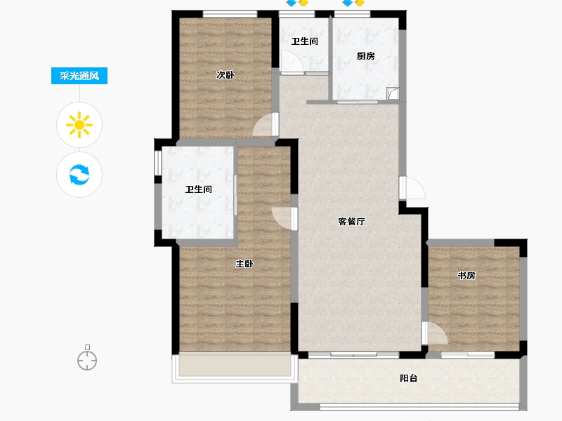 安徽省-淮北市-金桂-112.00-户型库-采光通风