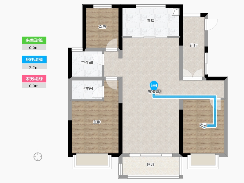 河北省-张家口市-华阳御府-76.00-户型库-动静线