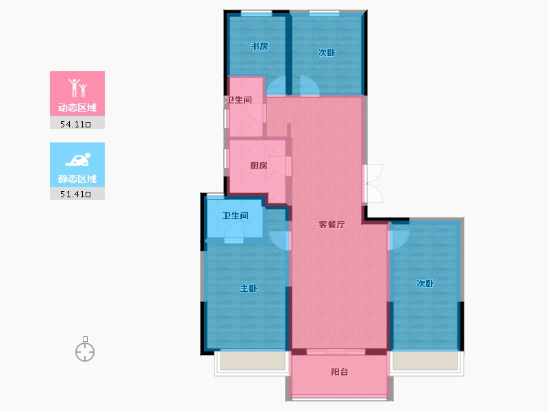 河南省-郑州市-鑫苑城五号院-102.00-户型库-动静分区