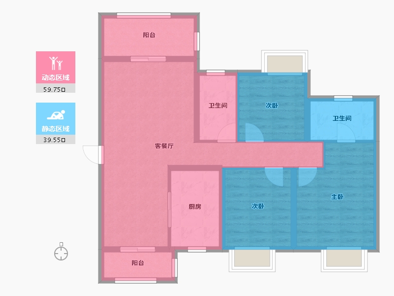 湖南省-株洲市-蓝溪谷-91.79-户型库-动静分区