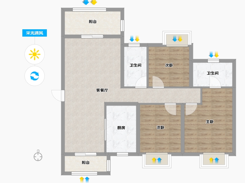 湖南省-株洲市-蓝溪谷-91.79-户型库-采光通风