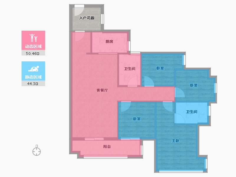 广东省-广州市-颐安俪都府-90.00-户型库-动静分区