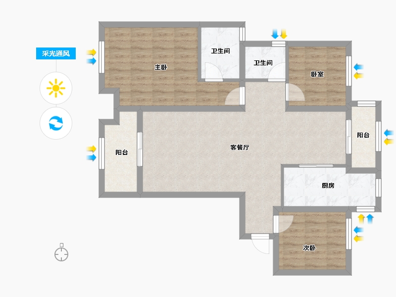 江西省-南昌市-新建城B4区-86.12-户型库-采光通风