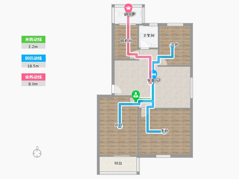 河南省-郑州市-文化宫路3号院-80.00-户型库-动静线