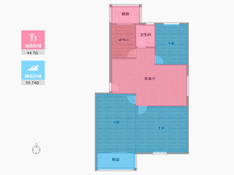 河南省-郑州市-文化宫路3号院-80.00-户型库-动静分区