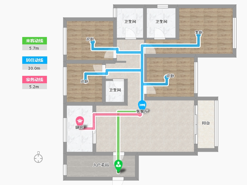 江苏省-常州市-剑桥澜湾-108.36-户型库-动静线